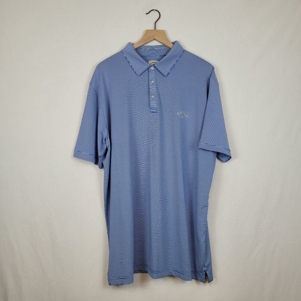 Calloway Blue Stripped Men's Golf Shirt - Size XXL